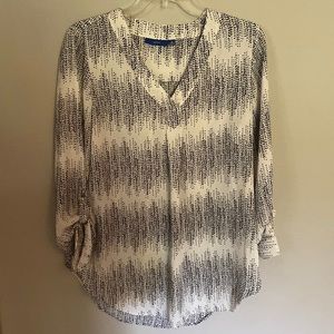 Black & white tunic blouse